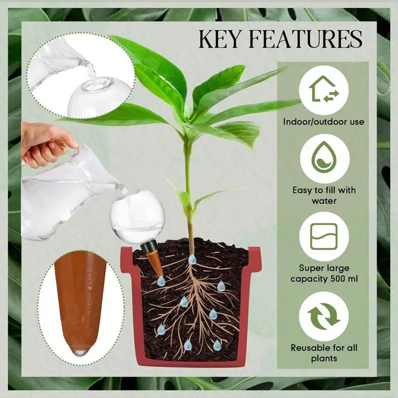 500ML Automatic Drip Irrigation System Self Watering Plant Watering Bulbs for Garden Flower Plants Watering Balls Devices