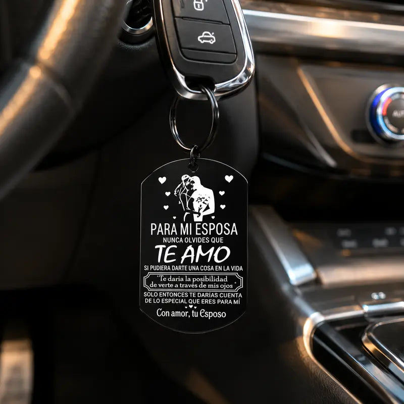 Stainless Steel Keychain for Wife - A Timeless Love Keepsake, Romantic Gift from Husband for Anniversary or Birthday