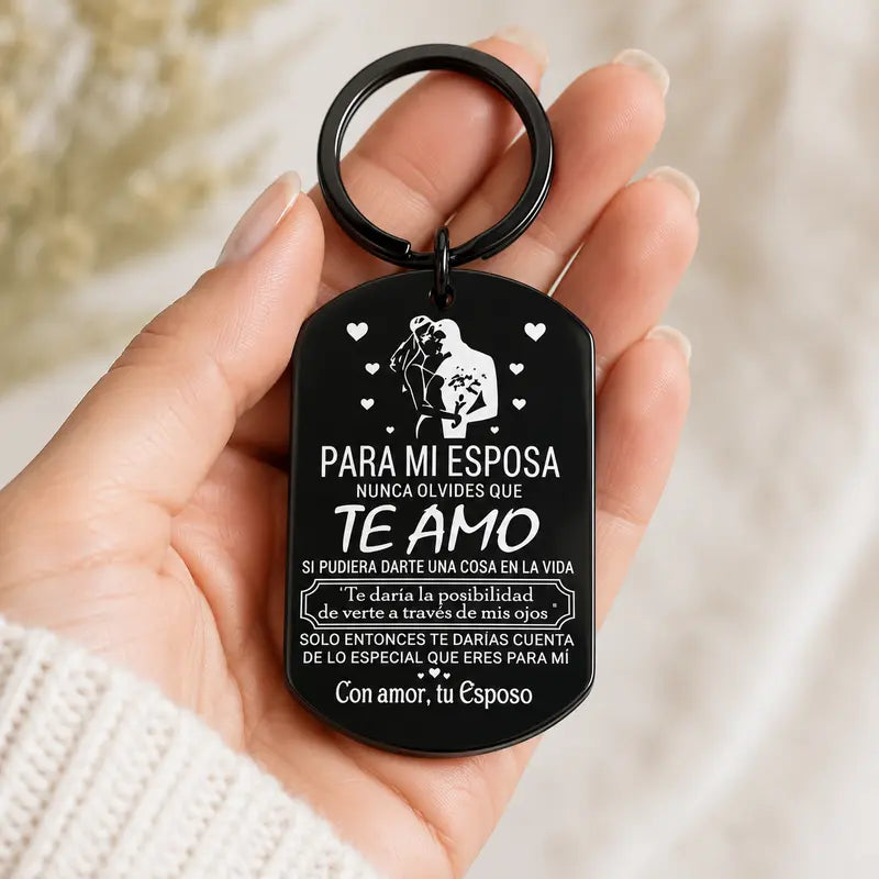 Stainless Steel Keychain for Wife - A Timeless Love Keepsake, Romantic Gift from Husband for Anniversary or Birthday